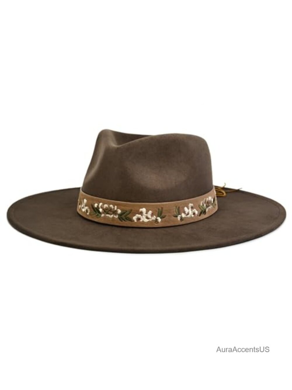Big Wide Brim Western Fedora Hat Faux Suede Vegan Suede Felt Rancher Hat Unisex